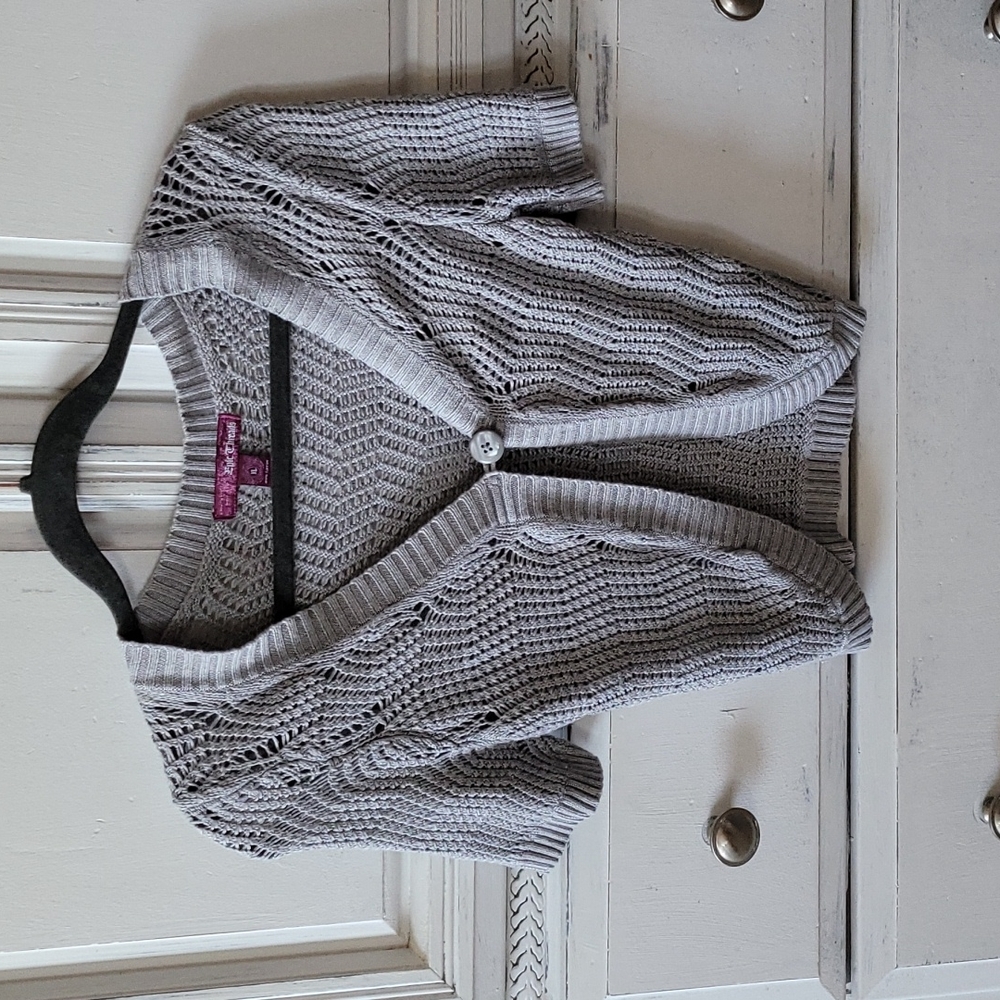 Youth Short Sleeve Sweater Cardigan